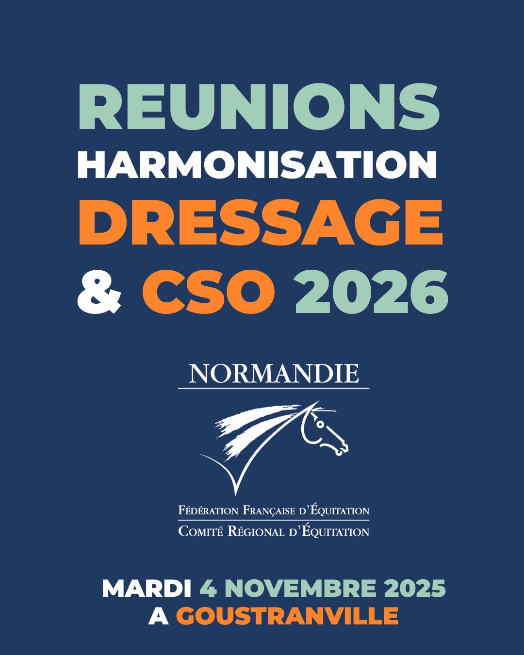 REUNION D’HARMONISATION CALENDRIERS DE DRESSAGE 2026