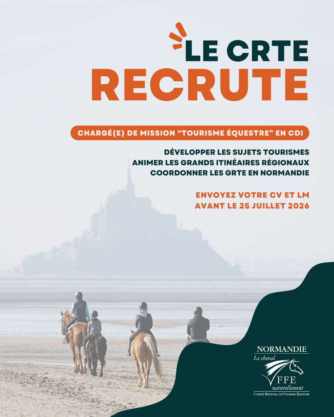 Le CRTEN recrute chargée de mission « Tourisme Equestre » !